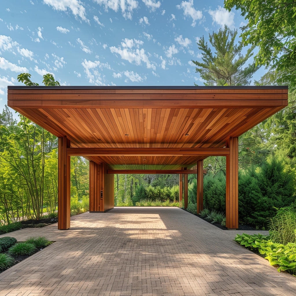 La beauté d’un carport en bois dans votre espace extérieur